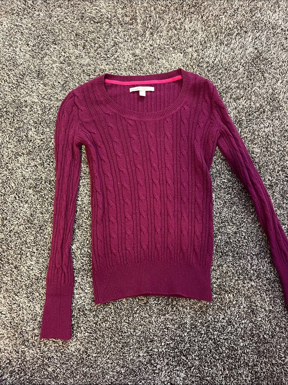 Old Navy Cable Knit Crewneck Sweater - Berry